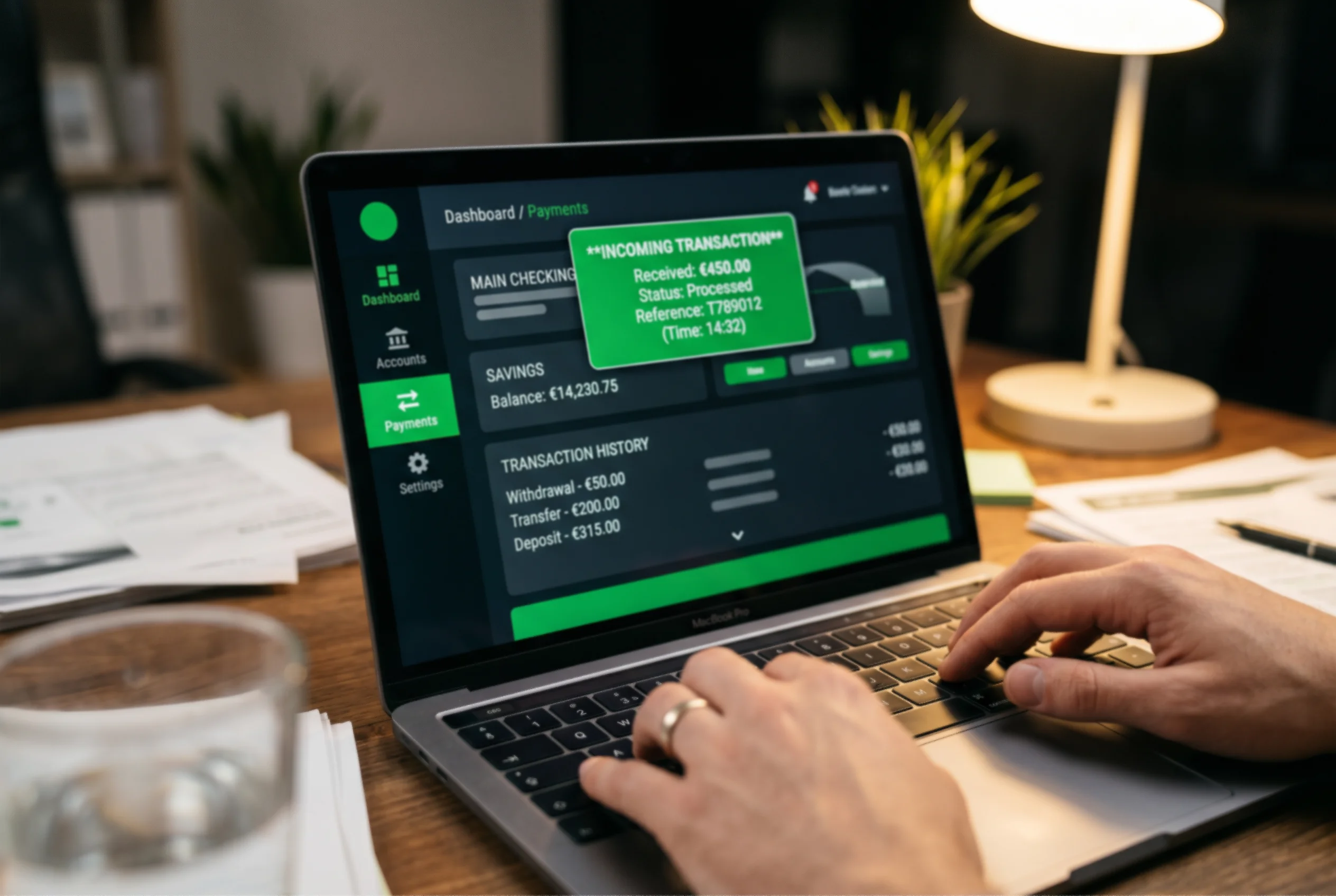 Bankapp met binnenkomende uitbetaling van een bookmaker op een Nederlandse rekening