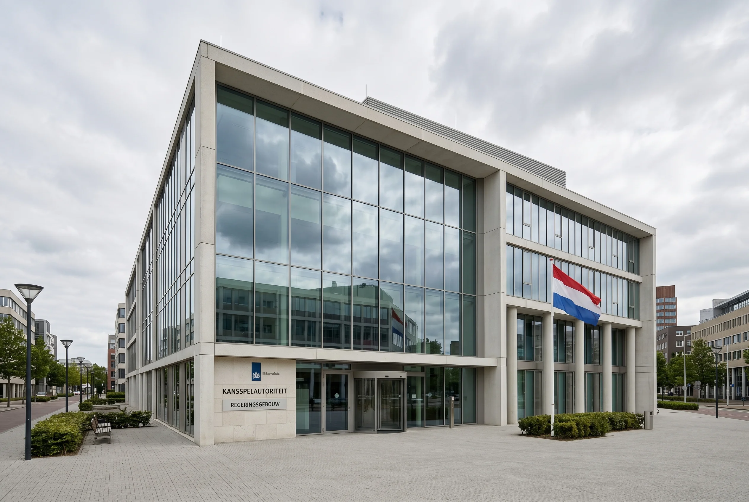 Kantoorgebouw van de Kansspelautoriteit die toezicht houdt op legale bookmakers in Nederland