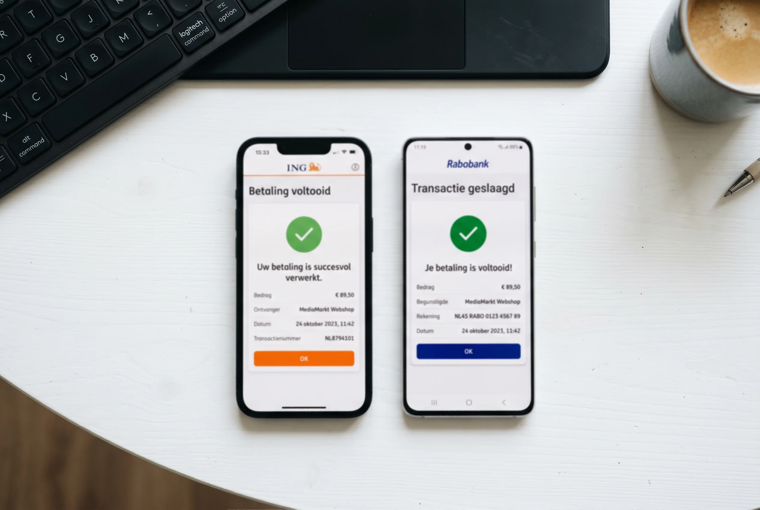 Vergelijking van iDEAL en Trustly als betaalmethode op een laptopscherm bij een bookmaker